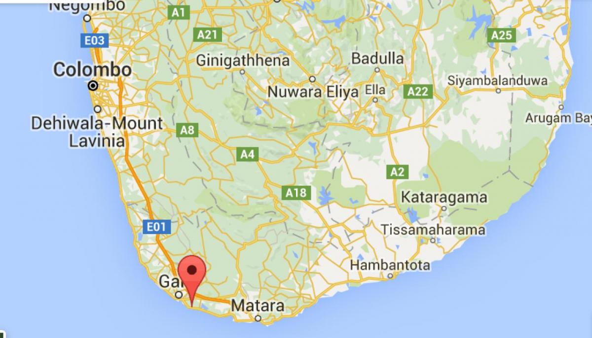  karte dienvidrietumos Sri Lanka