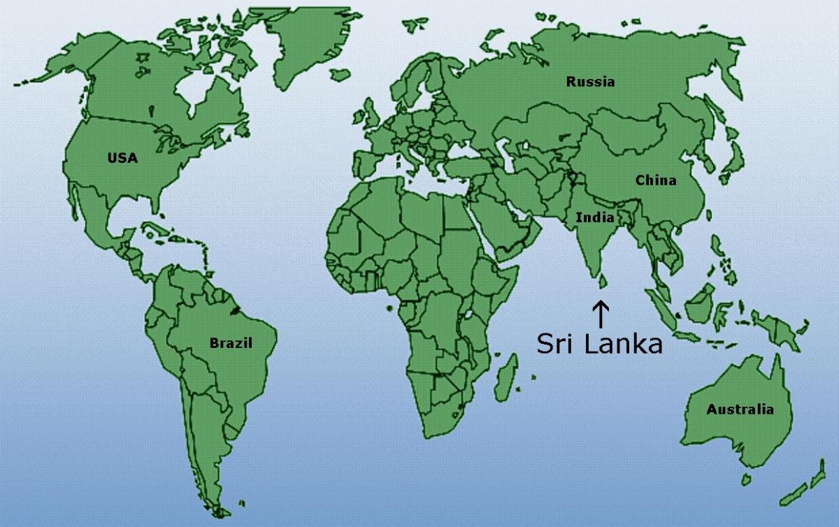 Šrilanka atrašanās vietu uz pasaules kartes