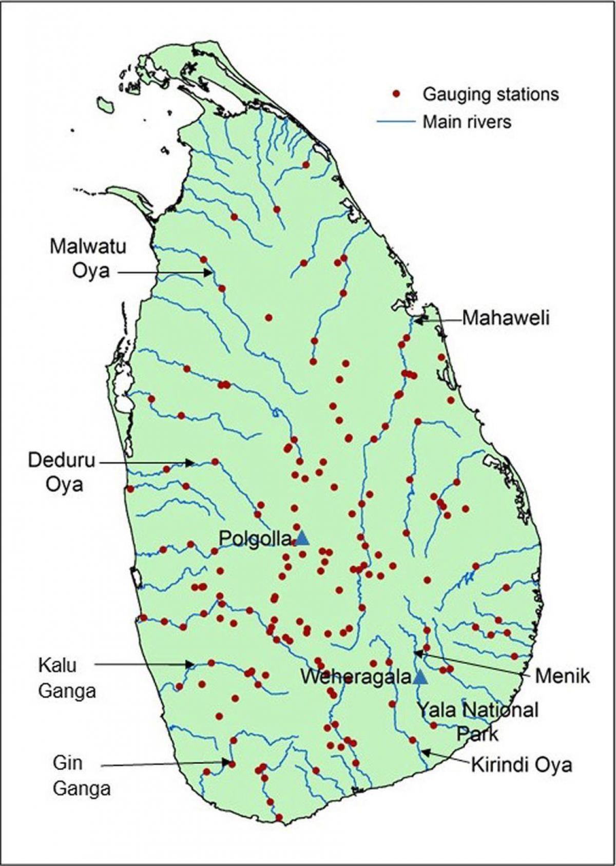 upes karti Šrilanka