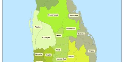 Rajons Šrilankā karte