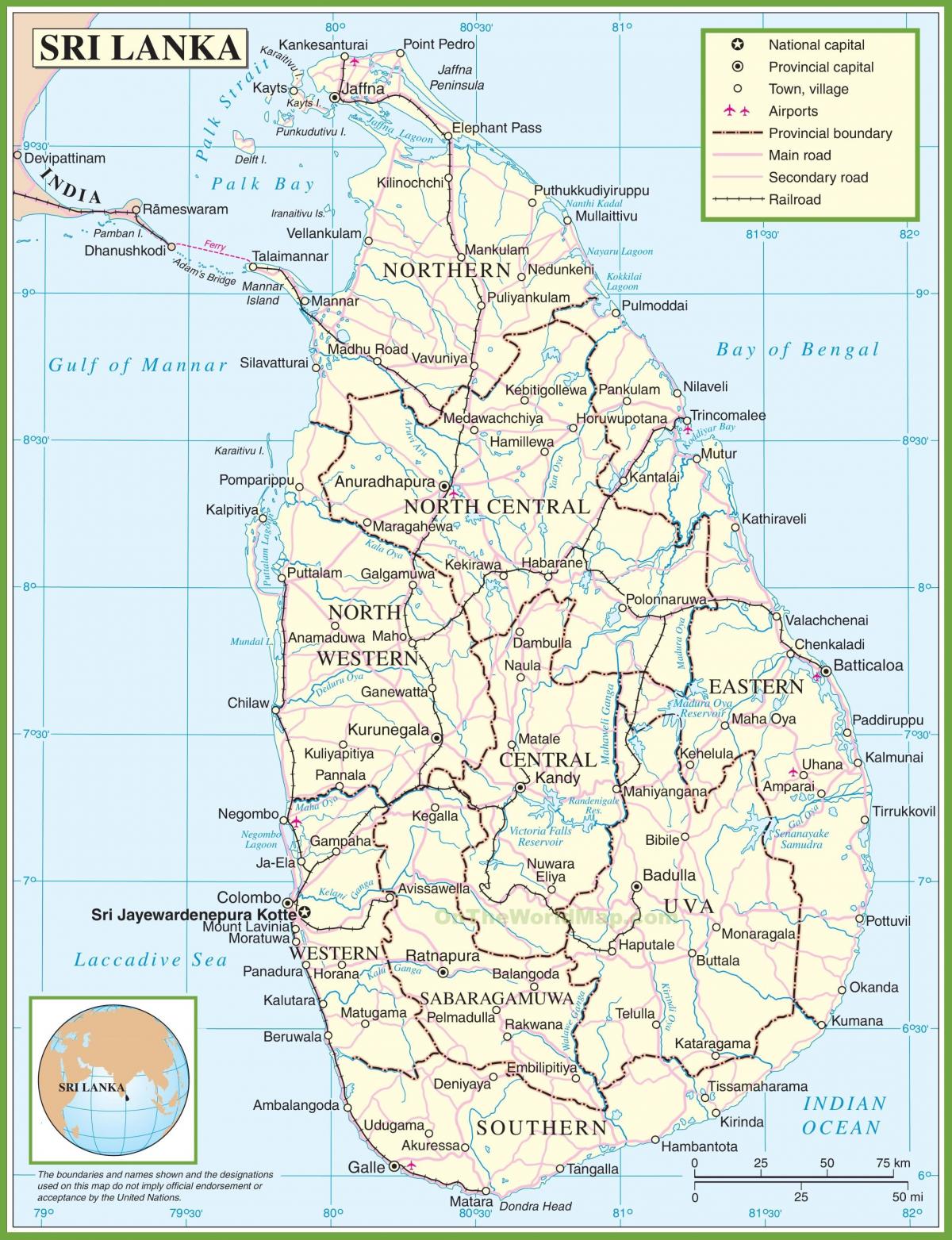 karte Šrilanka