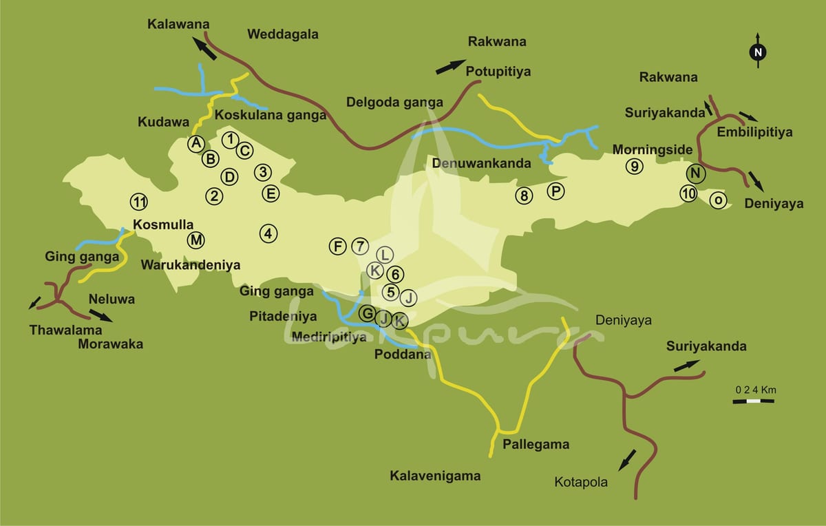 karte sinharaja Šrilanka