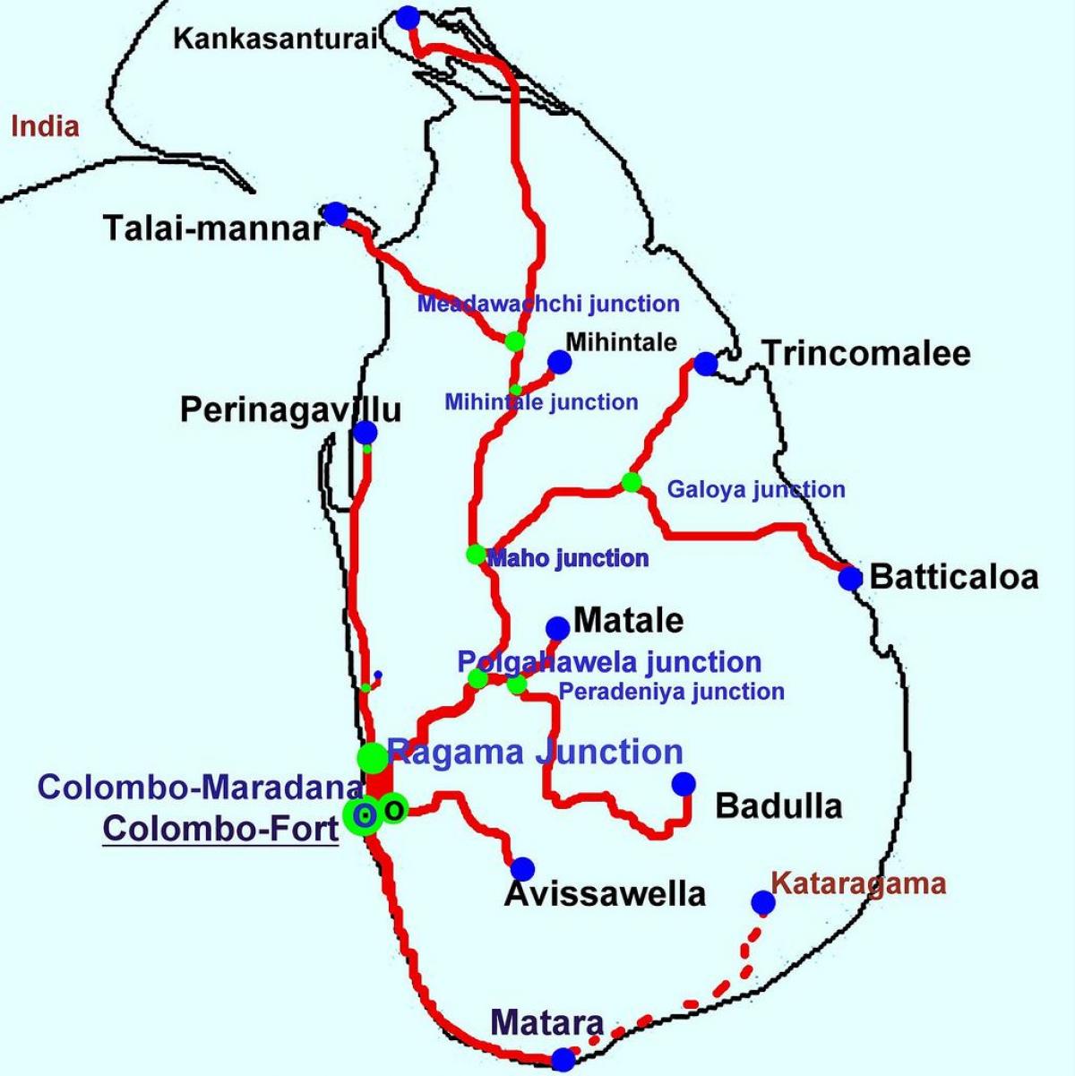 vilcieni Šrilankā karte