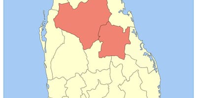 Centrālās provinces Šrilanka karte