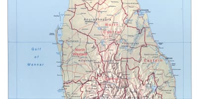 Kartes Šrilankas ar pilsētām