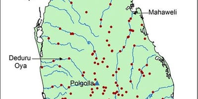 Karte mahaweli upes karti Šrilanka